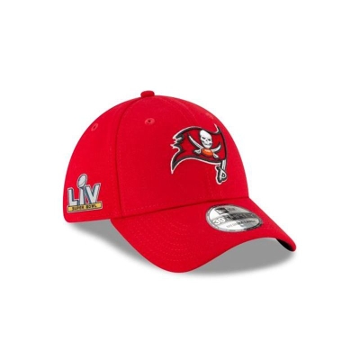 Blue Tampa Bay Buccaneers Hat - New Era NFL Super Bowl LV Side Patch 39THIRTY Stretch Fit Caps USA8972640